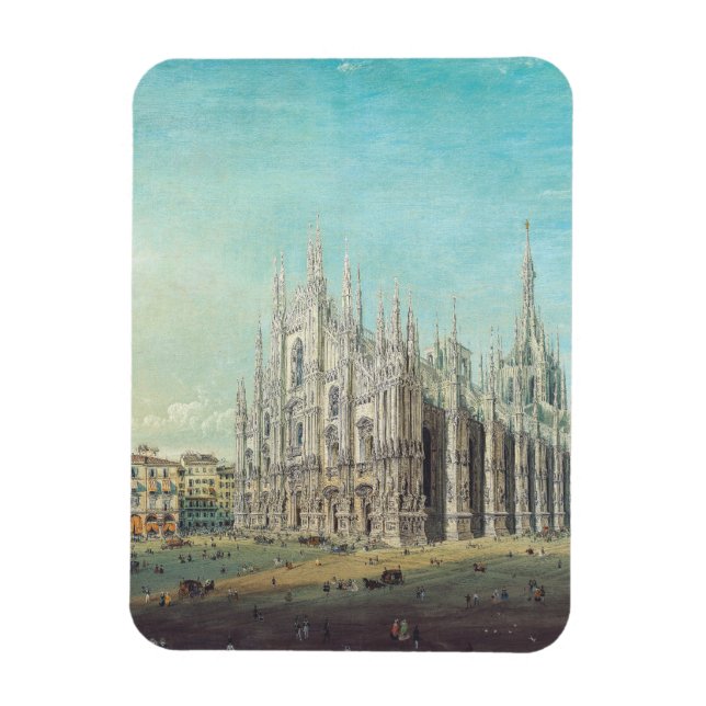 Piazza del Duomo, Mailand by Carlo Bossoli Magnet (Vertikal)