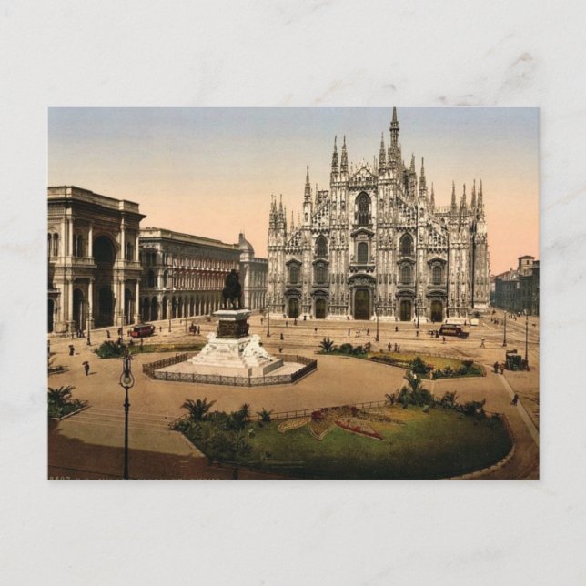 Piazza der Kathedrale, Mailand, Italien klassische Postkarte (Vorderseite)
