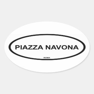 PIAZZA NAVONA OVALER AUFKLEBER