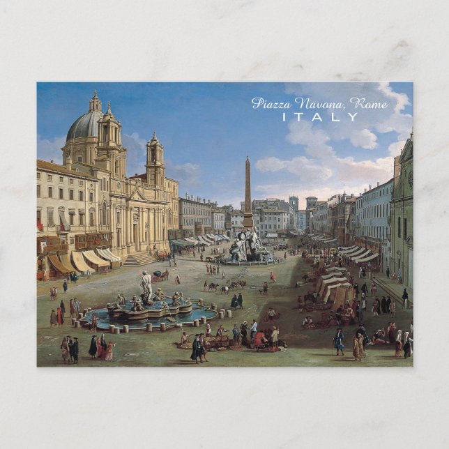 Piazza Navona, Rom Kunst Postkarte (Vorderseite)