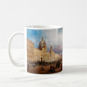 Piazza Navona Rom Markt 1850er Jahre Kunst Kaffeetasse