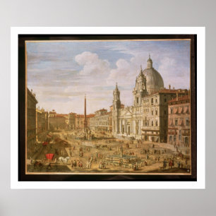 Piazza Navona, Rom, Richtung Süden Richtung Palazz Poster