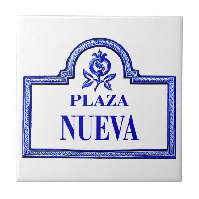 Piazza Nueva, Granada-Straßenschild Fliese (Vorderseite)