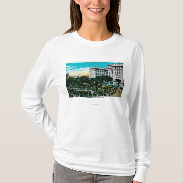 Piazza-Park und US Grant HotelSan Diego, CA T-Shirt (Vorderseite)