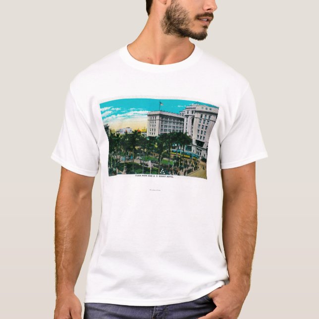 Piazza-Park und US Grant HotelSan Diego, CA T-Shirt (Vorderseite)