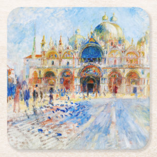 Piazza San Marco, Renoir Rechteckiger Pappuntersetzer