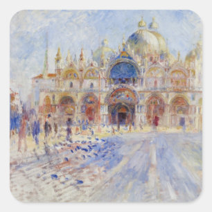 Piazza San Marco, Venedig, 1881 (Öl auf Leinwand) Quadratischer Aufkleber
