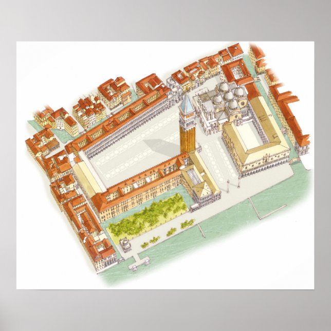 Piazza San Marco Venedig Italien Poster (Vorne)