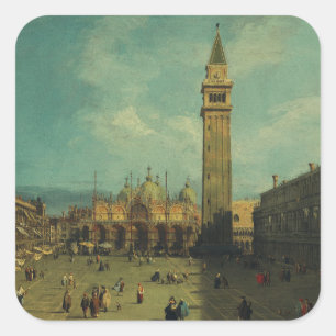 Piazza San Marco von Canaletto Quadratischer Aufkleber