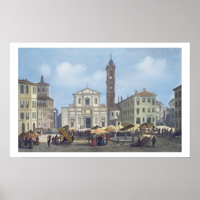 Piazza Santo Stefano aus "Blick auf Mailand und se Poster (Vorne)