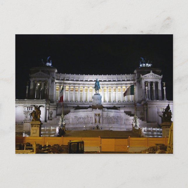 Piazza Venezia in der Nacht Postkarte (Vorderseite)