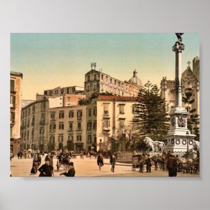 Piazza von Martiri, Neapel, italienischer Klassike Poster