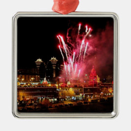 Piazza-Weihnachtslicht-Feuerwerks-Verzierung Silbernes Ornament