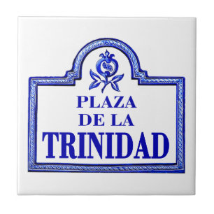 Piazzade-La Trinidad, Granada Straßenschild Fliese