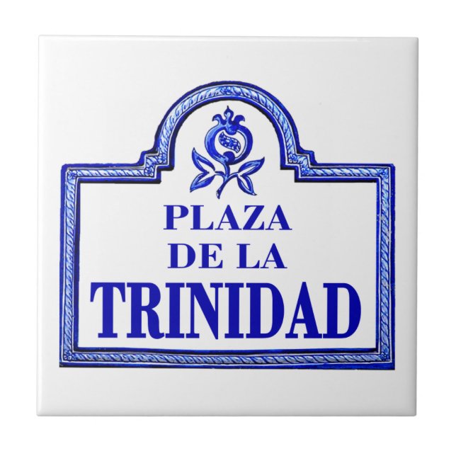 Piazzade-La Trinidad, Granada Straßenschild Fliese (Vorderseite)