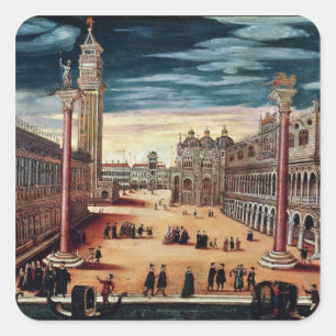 Piazzetta di San Marco, Venedig Quadratischer Aufkleber