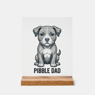 Pibble Dad Vintage Engraving Hund-Shirt-Design_1 Acrylschild