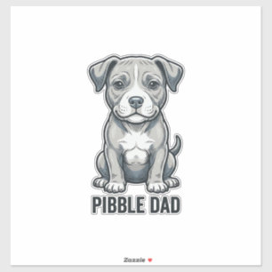 Pibble Dad Vintage Engraving Hund-Shirt-Design_1 Aufkleber