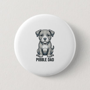 Pibble Dad Vintage Engraving Hund-Shirt-Design_1 Button