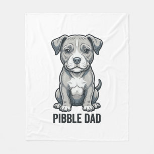 Pibble Dad Vintage Engraving Hund-Shirt-Design_1 Fleecedecke