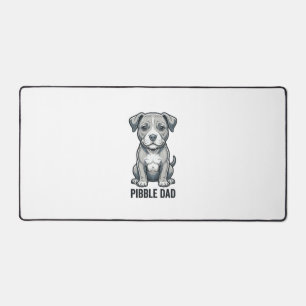 Pibble Dad Vintage Engraving Hund-Shirt-Design_1 Schreibtischunterlage