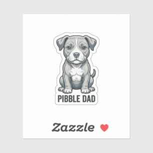 Pibble Dad Vintage Gravur Hund Shirt Design_1 Aufkleber