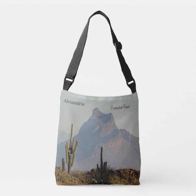 Picacho Peak Arizona Südwestwüste Tragetaschen Mit Langen Trägern (Vorderseite)