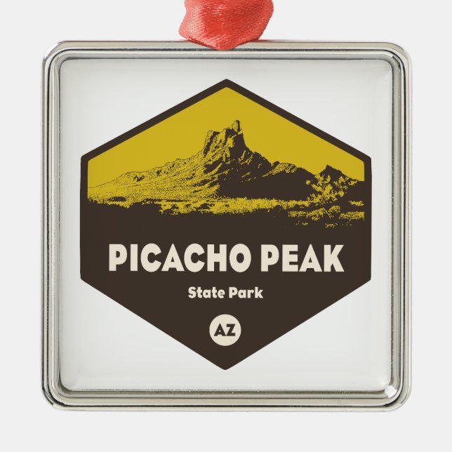 Picacho Peak Staat Park Arizona Ornament Aus Metall (Vorne)