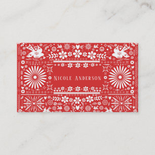 Picado Red White Cut Paper Papel Visitenkarte