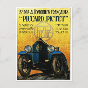 Picard Pictet Vintage-Autowerbung Postkarte