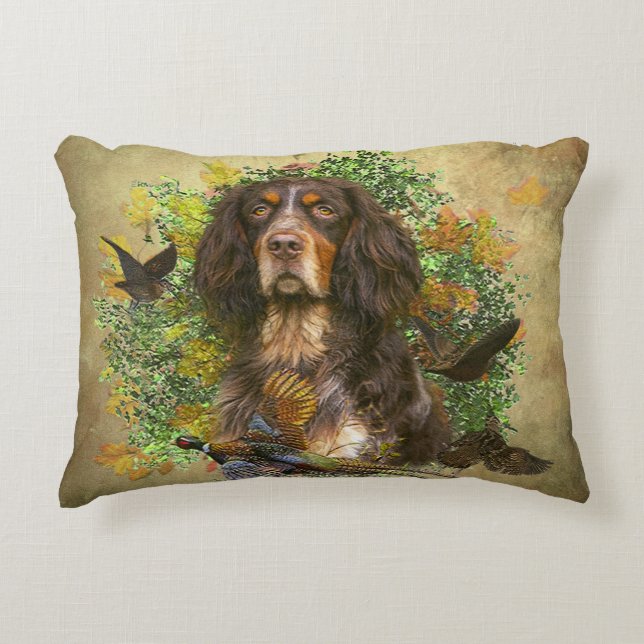 Picardie Spaniel , Jagdsaison Dekokissen (Vorderseite)