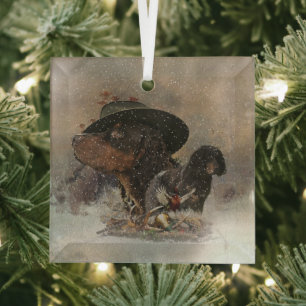 Picardie Spaniel , Jagdsaison Ornament Aus Glas