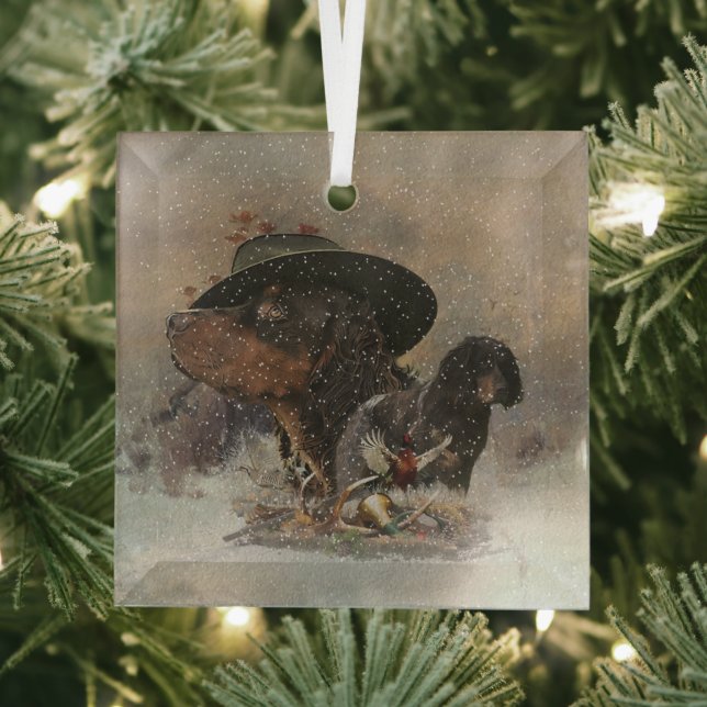 Picardie Spaniel , Jagdsaison Ornament Aus Glas (Insitu)