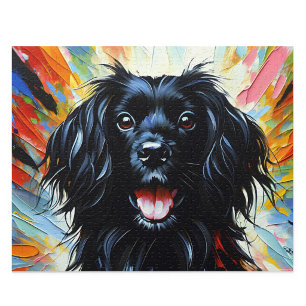 Picardie-Spaniel: Schwarzer französischer Jagdhund Puzzle