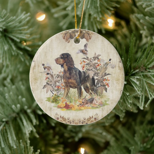 Picardie Spaniel, Vogeljagd Keramik Ornament (Baum)