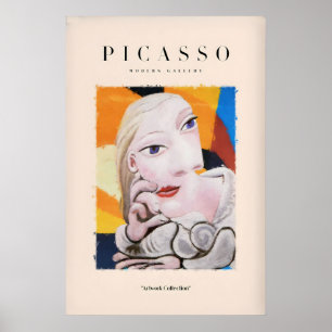 Picasso Blondine Frau abstraktes Porträt Druck Poster
