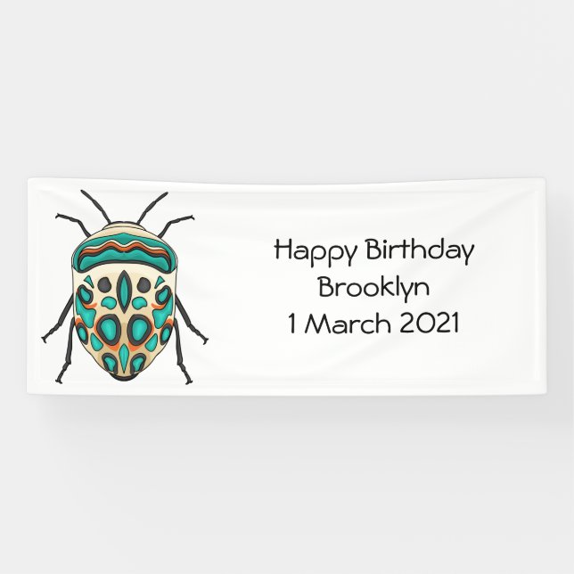 Picasso Bug Cartoon Illustration Banner (Horizontal)