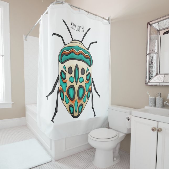 Picasso Bug Cartoon Illustration Duschvorhang (Beispiel)
