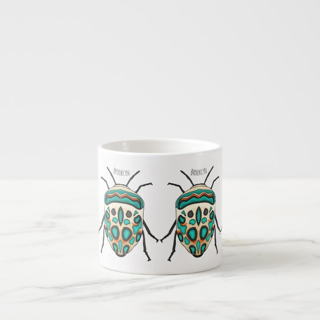 Picasso Bug Cartoon Illustration Espressotasse (Vorderseite)