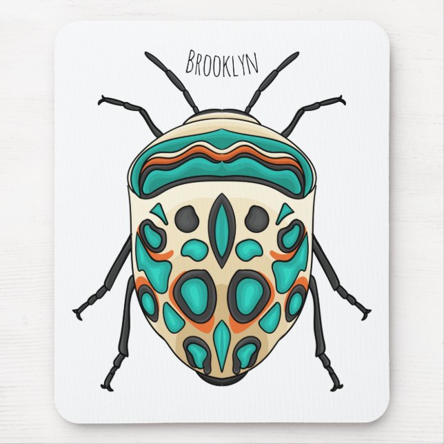 Picasso Bug Cartoon Illustration Mousepad (Vorne)