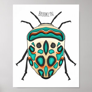 Picasso Bug Cartoon Illustration Poster