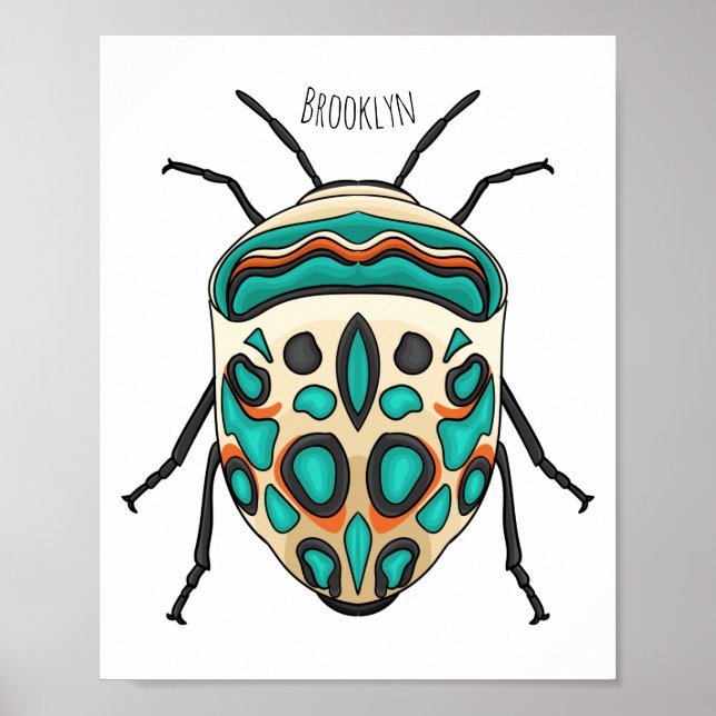 Picasso Bug Cartoon Illustration Poster (Vorne)