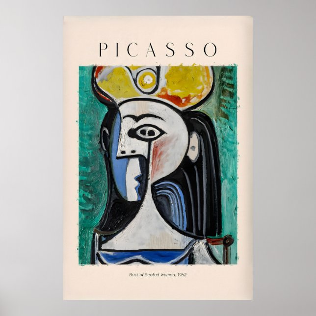 Picasso Büste Sitzende Frau962 Kunstprint Abstract Poster (Vorne)