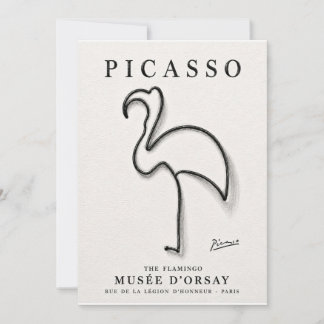 Picasso Flamingo Druck | Minimalistische Flamingo Dankeskarte