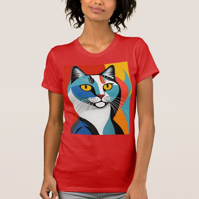 Picasso, Katze, Familie, Kitzch, Kunst, Whiskers,  T-Shirt (Vorderseite)