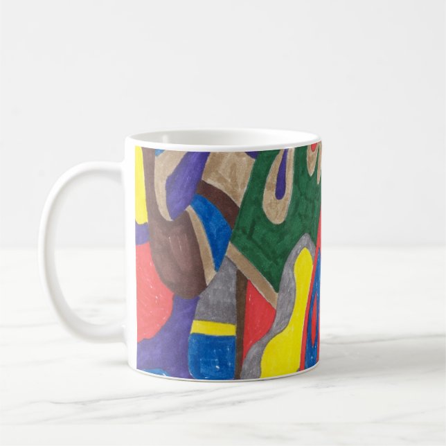"Picasso-Katzen-" abstrakte Kunst-Tasse Kaffeetasse (Links)