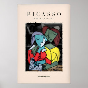 Picasso Lesendes Paar Abstrakte Figuren Kunstprint Poster