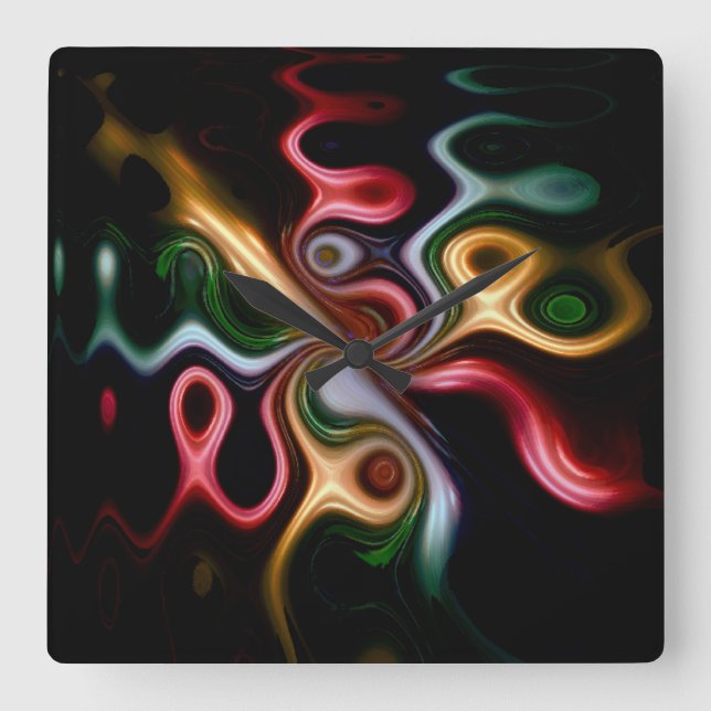 Picasso Rose Quadratische Wanduhr (Vorderseite)