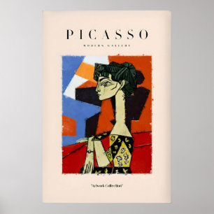 Picasso Sitzende Frau Profil Kubistische Kunst Dru Poster