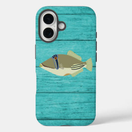 Picasso Trigger Fish Turqouise Wood iPhone 16 Fall Hülle
